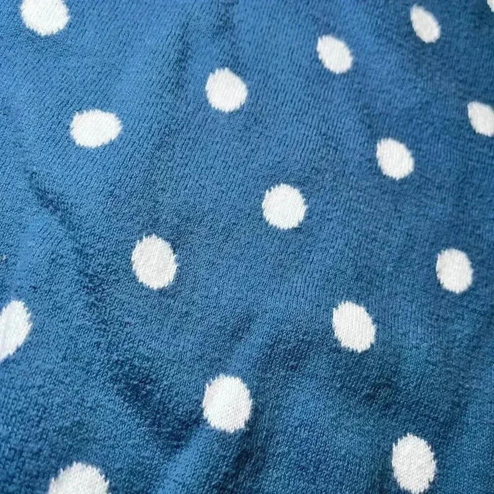 Womens LOFT Blue Polka Dot Sweater - M - Picture 6 of 8